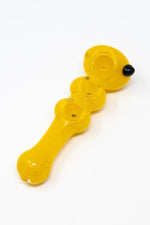 6" Yellow Triple Bowl Glass Pipe w/ Carb Hole