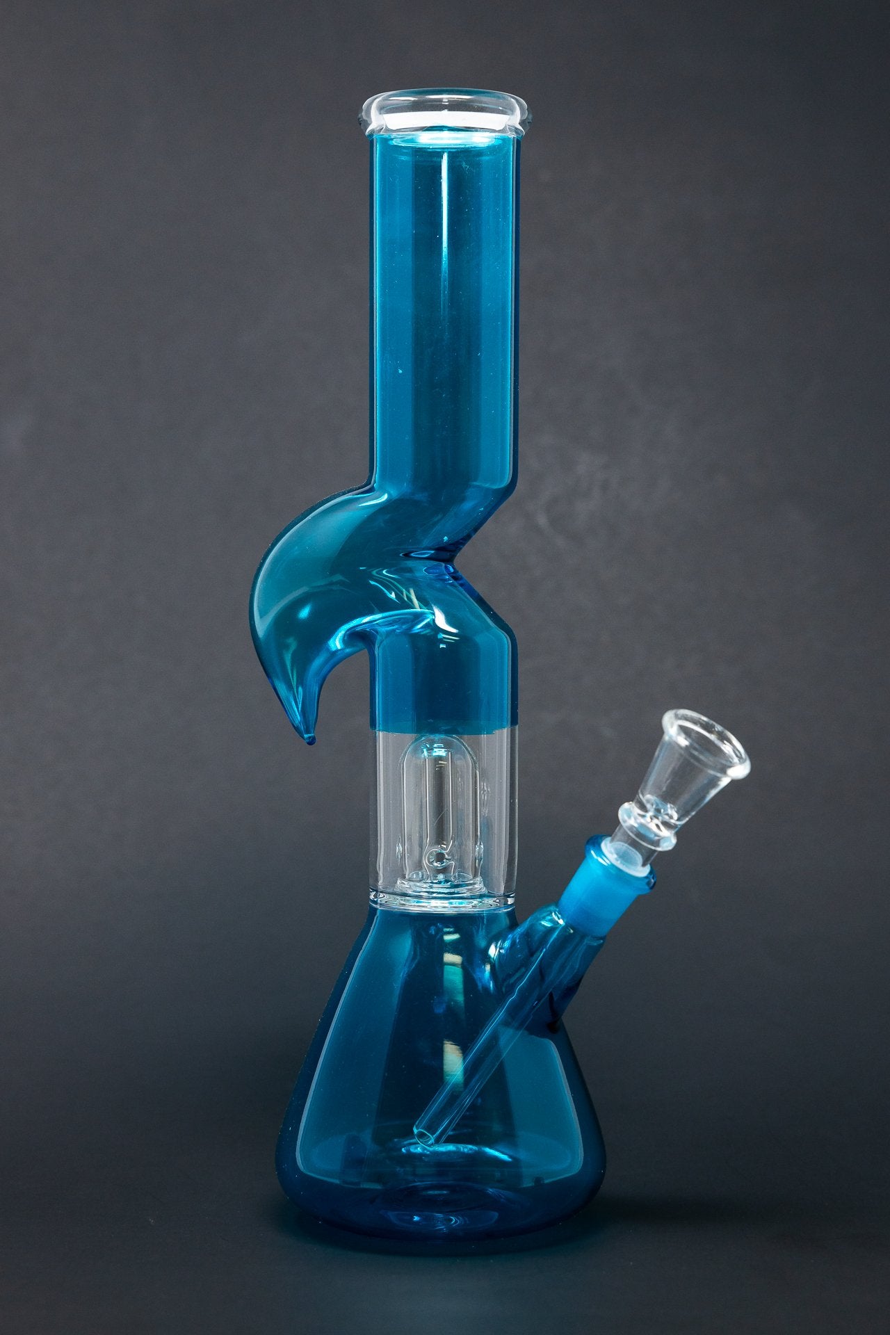12" Teal Zong w/ Percolator Bong