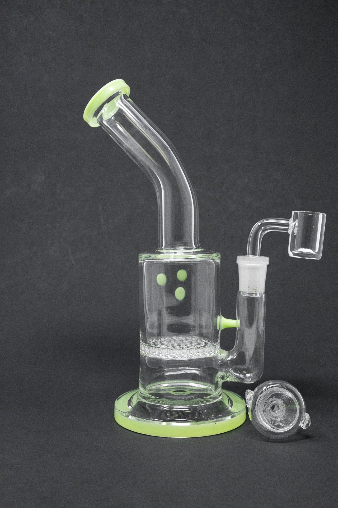 7" Lime Green Honeycomb Shower Bend Dab Rig