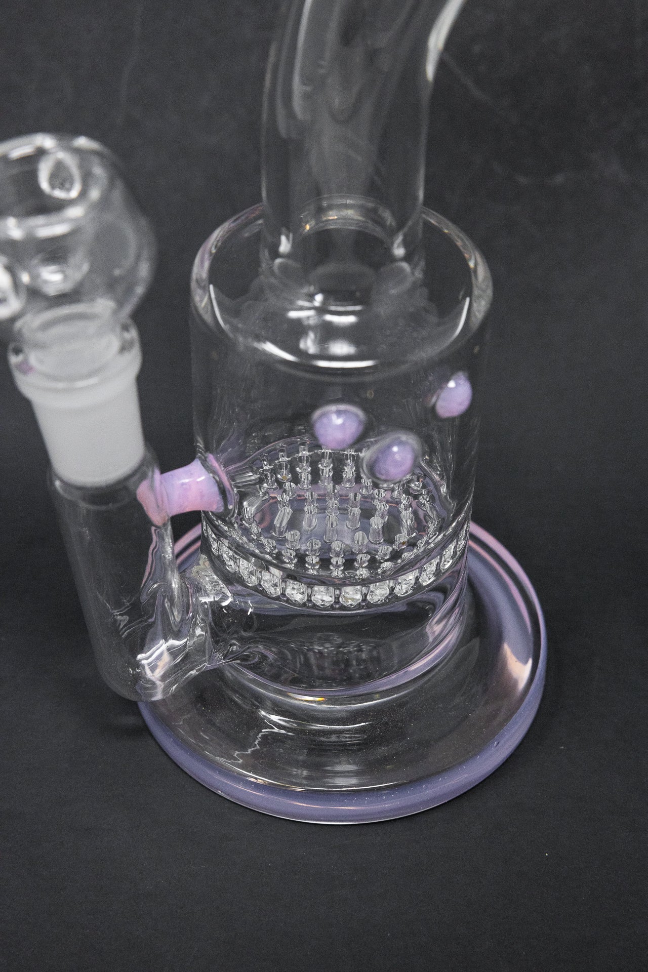7" Pink Honeycomb Shower Bend Dab Rig StonedGenie.com