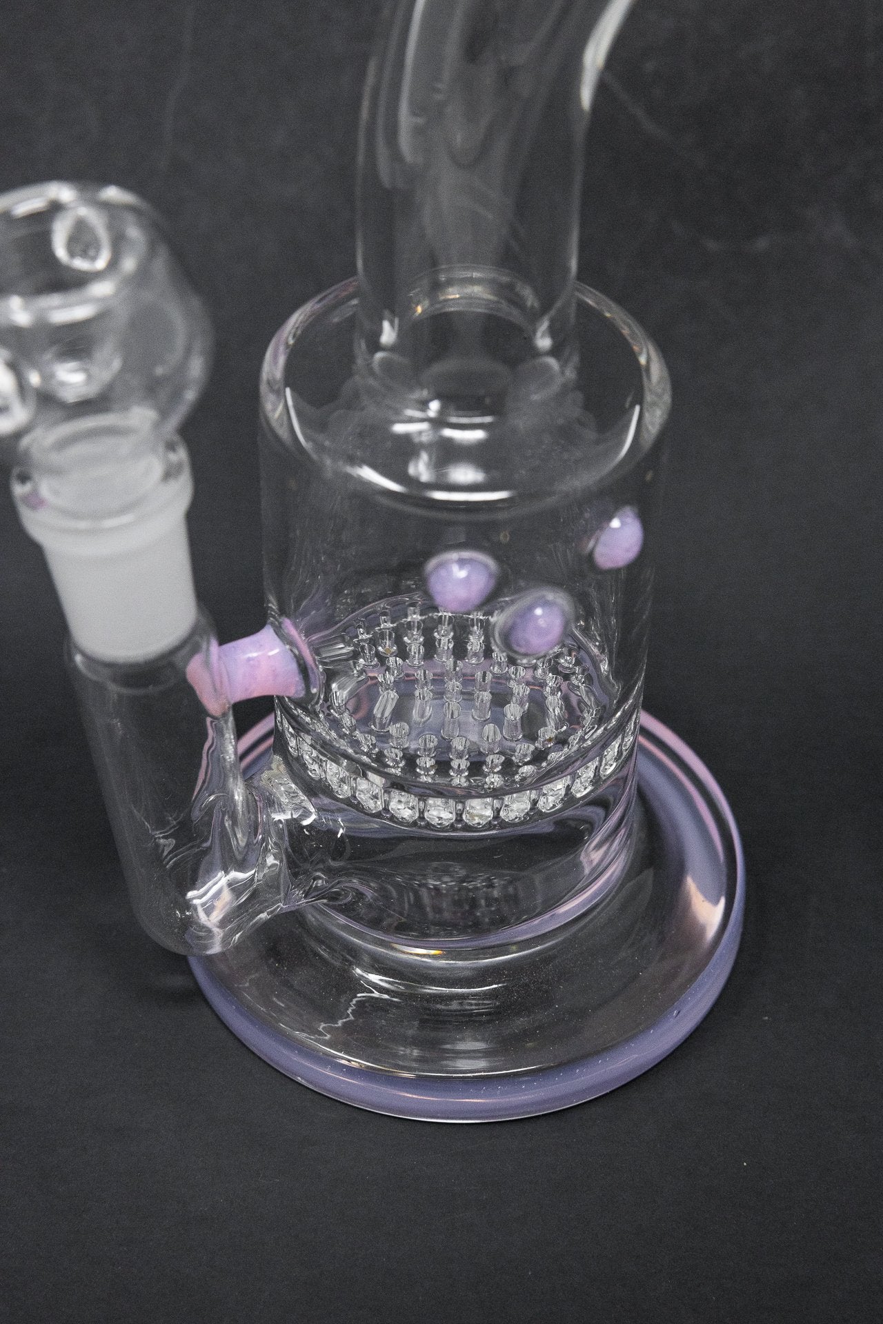 7" Pink Honeycomb Shower Bend Dab Rig StonedGenie.com
