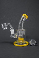 6" Yellow Flat Base Shower Bend Dab Rig
