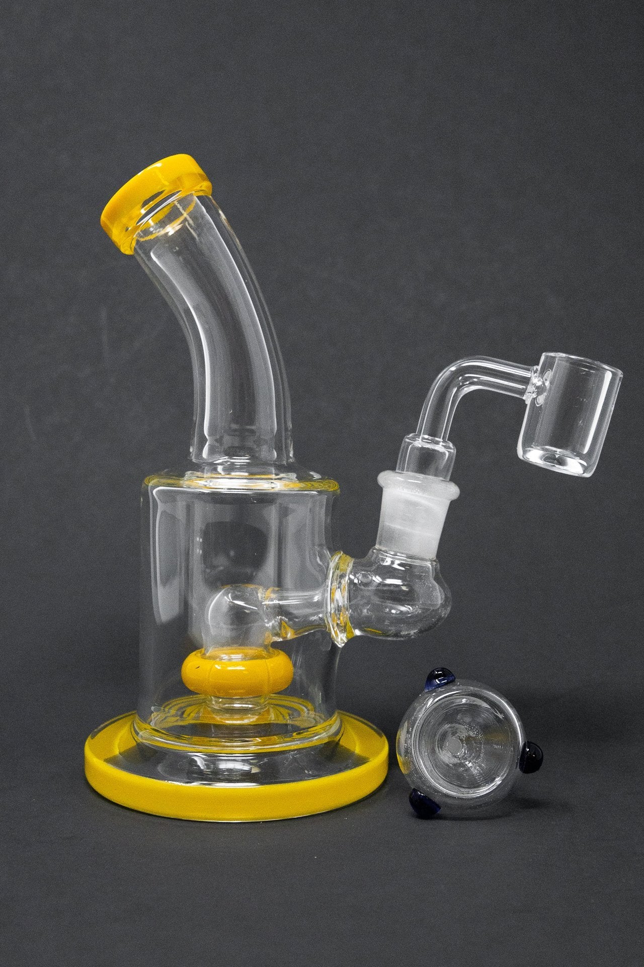 6" Yellow Flat Base Shower Bend Dab Rig