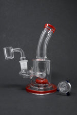 6" Red Flat Base Shower Bend Dab Rig