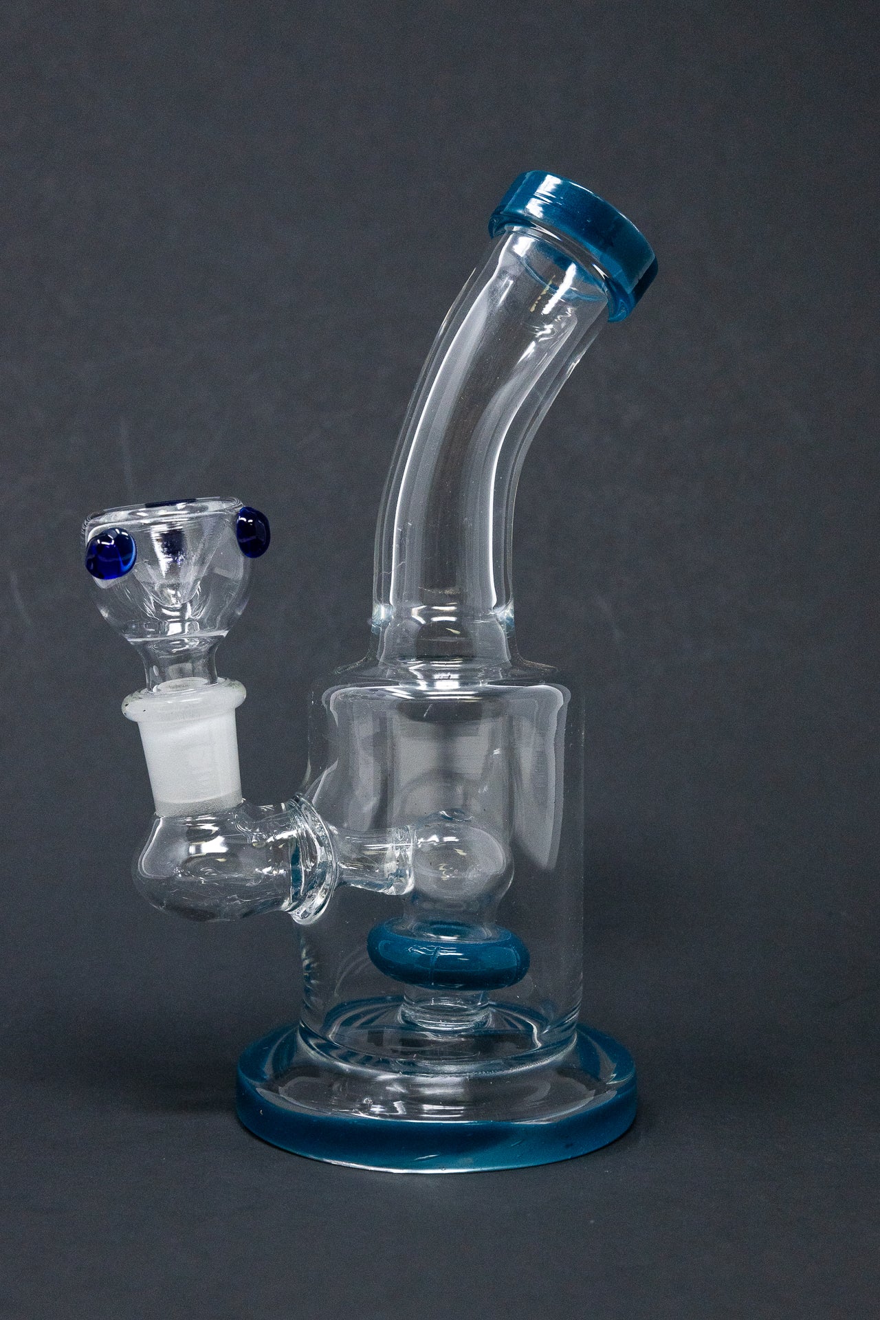 6" Blue Flat Base Shower Bend